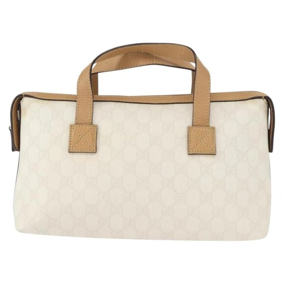 GUCCI GG Supreme Hand Bag PVC Leather Outlet White Gold 264210 Auth 159960 - Picture 3 of 16